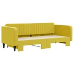 vidaXL Lit de jour avec lit gigogne jaune 90x200 cm velours
