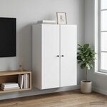vidaXL Armoire Murale Blanc 66 x 34 5 x 90 cm Bois d'ingénierie