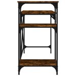 Bureau table poste de travail meuble d'ordinateur informatique étude avec étagères chêne 105 x 50 x 90 cmbois d'ingénierie et fer brun 02_0023484