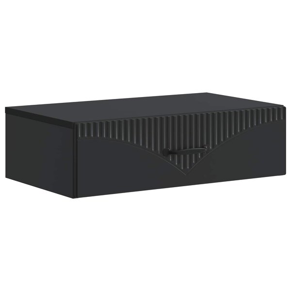 vidaXL Table d'appoint murale Noir 59 x 34 5 x 17 cm Bois d'ingénierie