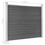 vidaXL Panneau de clôture WPC 180x146 cm Noir