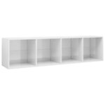 vidaXL Bibliothèque/Meuble TV Blanc brillant Bois d’ingénierie