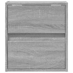 vidaXL Tables de chevet murales avec lumières LED 2 Pièces sonoma gris