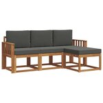 vidaXL Ensemble de canapés d'extérieur 4 Pièces Naturel et Anthracite