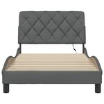 vidaXL Cadre de lit avec LED sans matelas gris foncé 100x200 cm tissu