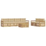 vidaXL Ensemble de canapés d'extérieur 7 Pièces Blanc et Beige Polyester