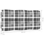 Vidaxl coussins de palette 2 pièces motif à carreaux gris tissu