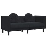 vidaXL Ensemble de canapés 3 Pièces avec coussins noir velours