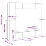 vidaXL Ensemble de meubles TV 8 Pièces Blanc Bois d'ingénierie