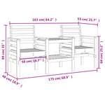 vidaXL Banc de jardin avec table 2 places blanc bois massif de pin