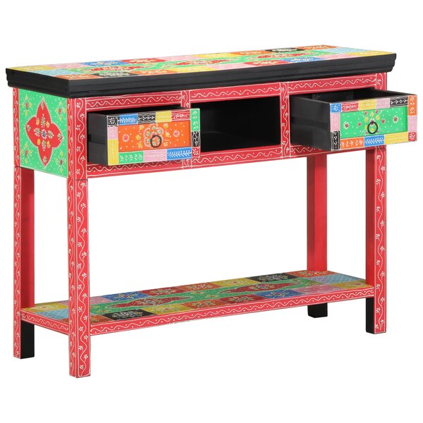 Table Console Multicolore 100x30x75 cm en Bois Massif de Mangue vidaXL