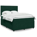 vidaXL Sommier à lattes de lit et matelas Vert foncé 140x190cm Velours