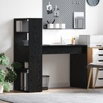 vidaXL Bureau avec rangement chêne noir 113x54x120 cm Bois d'ingénierie