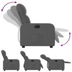 vidaXL Fauteuil inclinable électrique Gris foncé Tissu
