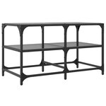 vidaXL Table basse avec dessus en verre noir 78 5x40x45 cm acier