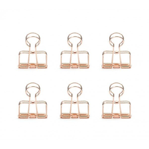 Pinces double-clip x 6 - cuivré