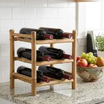 vidaXL Étagère à vin Naturel 32 5 x 29 5 x 36 cm Bambou