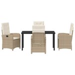 vidaXL Ensemble de salle à manger pour jardin 5 Pièces Beige polyrotin