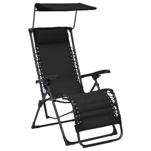 vidaXL Chaise pliable de terrasse Textilène Noir