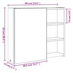 vidaXL Armoire de salle de bain à miroir avec LED chêne 60x13x52 cm