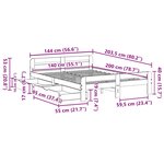 vidaXL Cadre de lit sans matelas blanc 140x200 cm bois de pin massif