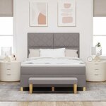 vidaXL Lit à ressorts avec matelas Taupe 160 x 200 cm tissu