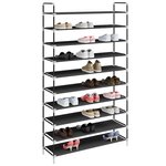 vidaXL Range-chaussures avec 10 étagères Métal et Tissu non tissé Noir