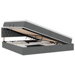 vidaXL Lit avec rangement et LED Gris foncé 200 x 200 cm tissu