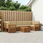 vidaXL Ensemble de canapés d'extérieur 8 Pièces Naturel et Beige