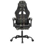 vidaXL Chaise de jeu avec repose-pied Noir et camouflage Similicuir