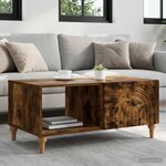 vidaXL Table basse Chêne fumé 90 x 50 x 40 cm Bois d'ingénierie