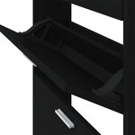 vidaXL Armoire à chaussures Noir 59x17x108 cm Bois d'ingénierie