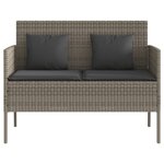 vidaXL Banc de jardin avec coussins gris résine tressée