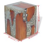 vidaXL Tabouret Bois de teck massif et résine
