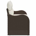 vidaXL Canapé de jardin avec coussin Marron 121 x 62 x 69cm polyrotin
