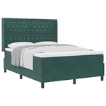 vidaXL Lit à ressorts avec matelas Vert foncé 140 x 200 cm Velours