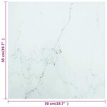 vidaXL Dessus de table blanc 50x50 cm 6 mm verre trempé design marbre