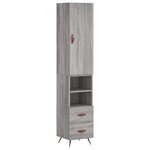 vidaXL Buffet haut Sonoma gris 34 5x34x180 cm Bois d'ingénierie