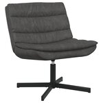 vidaXL Chaise pivotante Noir profond Polyester  Métal Standard Pivotant