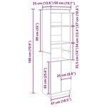 vidaXL Buffet haut vieux bois 50x35x180 cm bois d'ingénierie