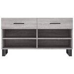 vidaXL Banc à chaussures sonoma gris 102x35x55 cm bois d'ingénierie