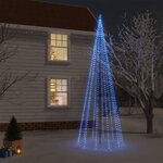 vidaXL Sapin de Noël avec piquet 732 LED Bleues 500 cm