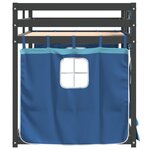 vidaXL Lit superposé sans matelas bleu 90x200 cm bois de pin massif
