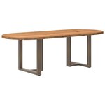 vidaXL Table à manger marron clair bois de chêne massif ovale