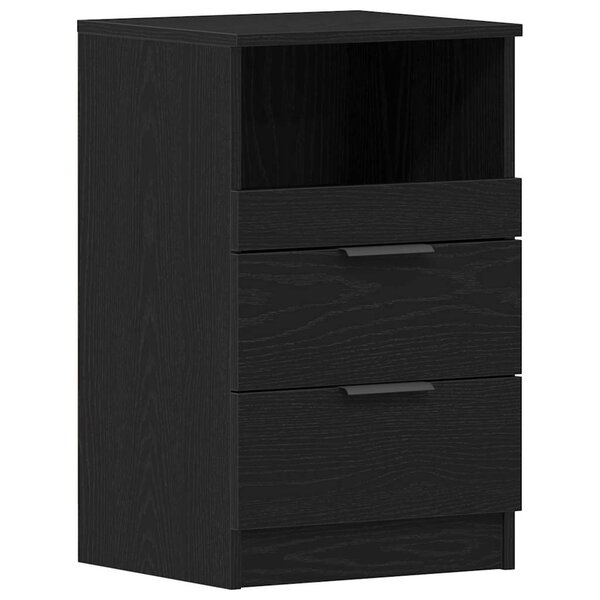 Table de chevet vidaXL Noir Chêne 40x35x65 cm en bois d'ingénierie