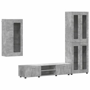 vidaXL Ensemble meuble TV FLORIN Gris béton Bois d'ingénierie