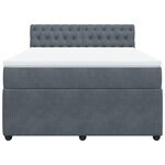 vidaXL Sommier à lattes de lit et matelas Gris foncé 140x200cm Velours