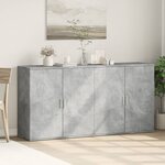 vidaXL Buffets 2 Pièces gris béton 79x38x80 cm bois d'ingénierie