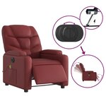 vidaXL Fauteuil de massage inclinable électrique rouge bordeaux