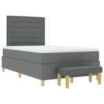 vidaXL Lit à ressorts avec tête de lit Gris foncé 190 x 120 cm tissu